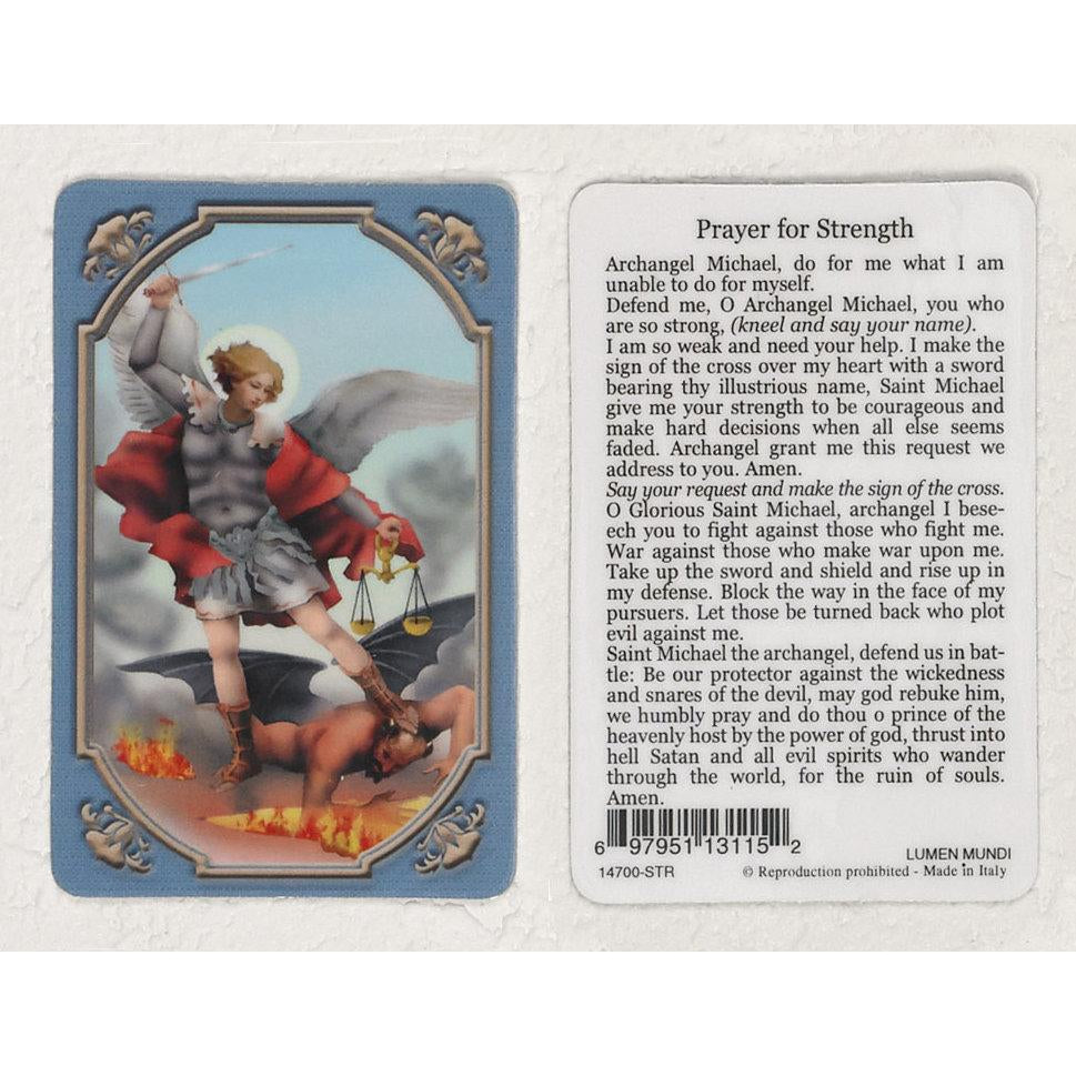 Daily Inspiration Plastic Prayer Card - Saint Michael - Pack of 25