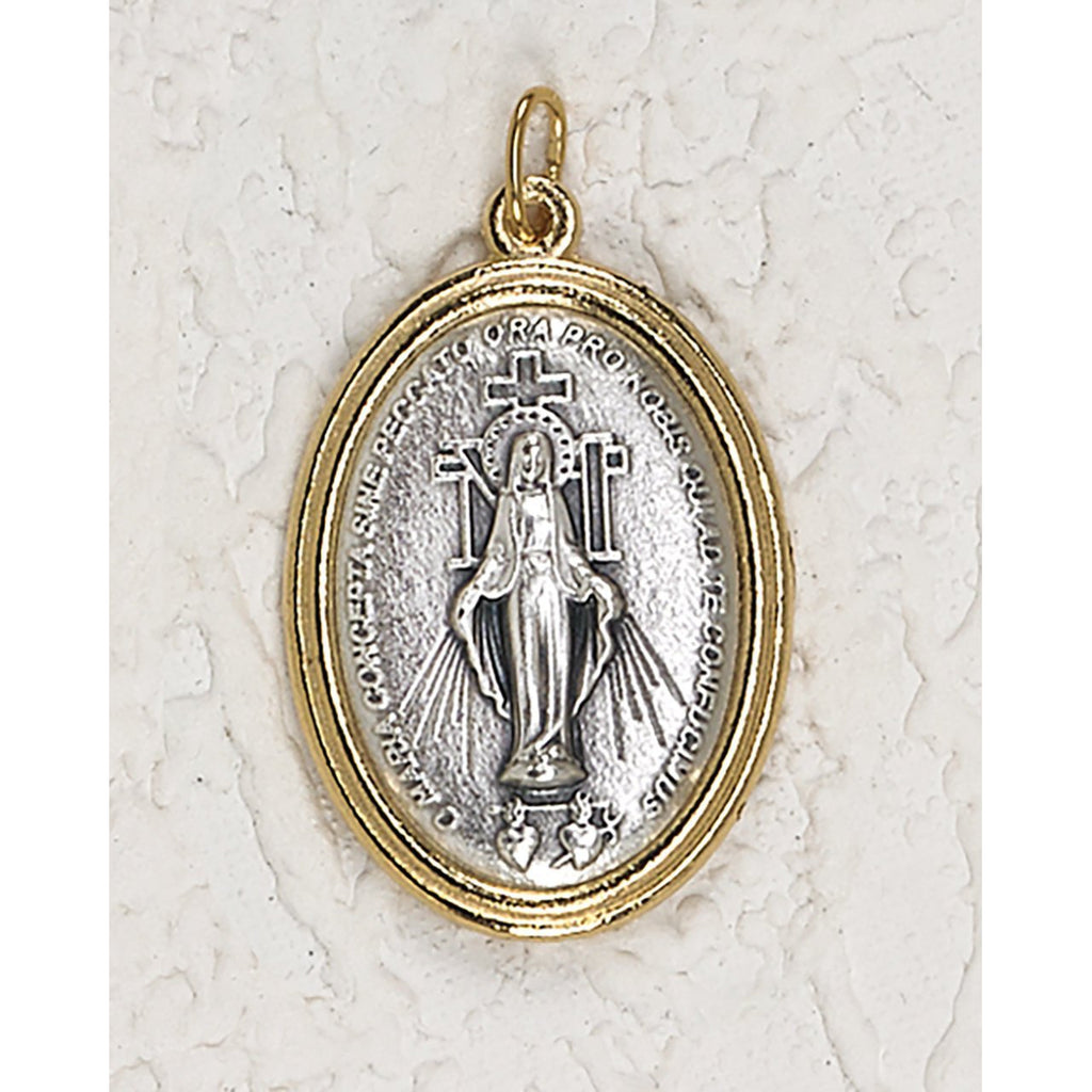 Miraculous Medal - Silver/Gold Toned 1-1/2 Inch Medal - Pack of 12