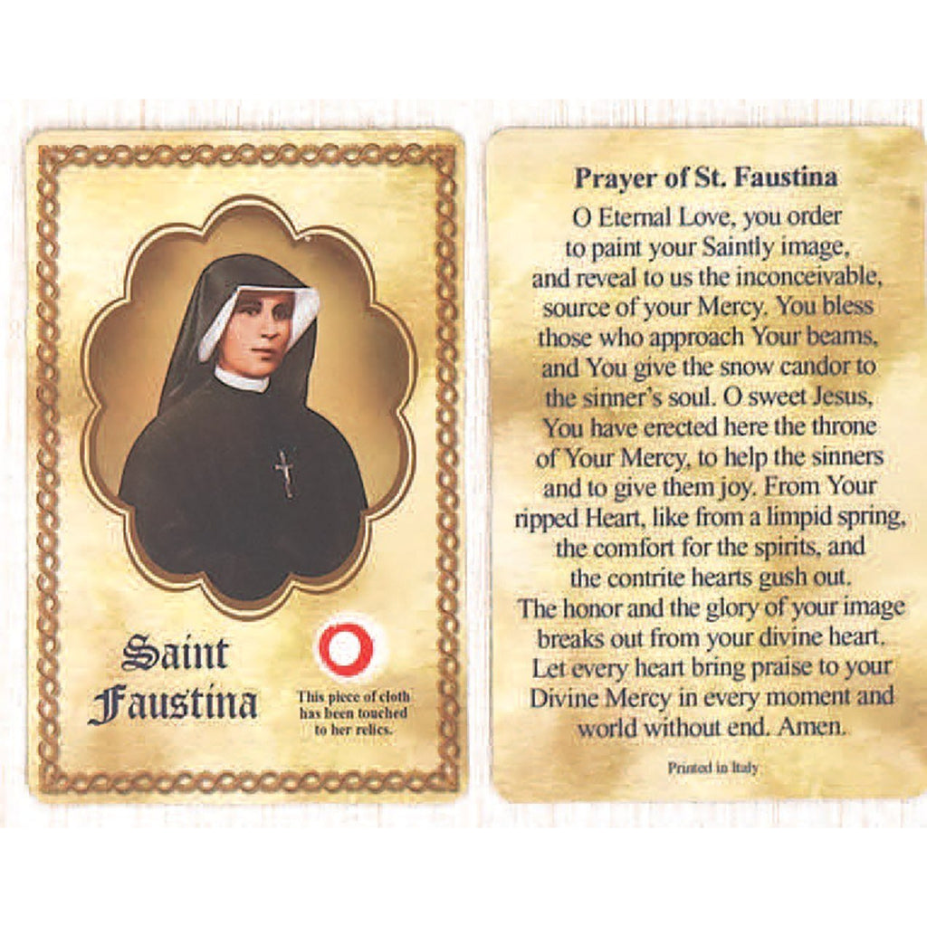 Saint Faustina Relic Card - Pack of 25
