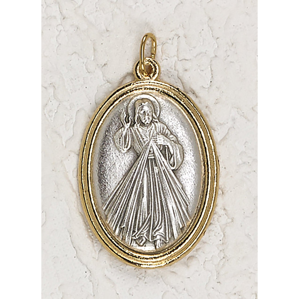 Divine Mercy - Silver/Gold Tone 1-1/2 Inch Medal - Pack of 12
