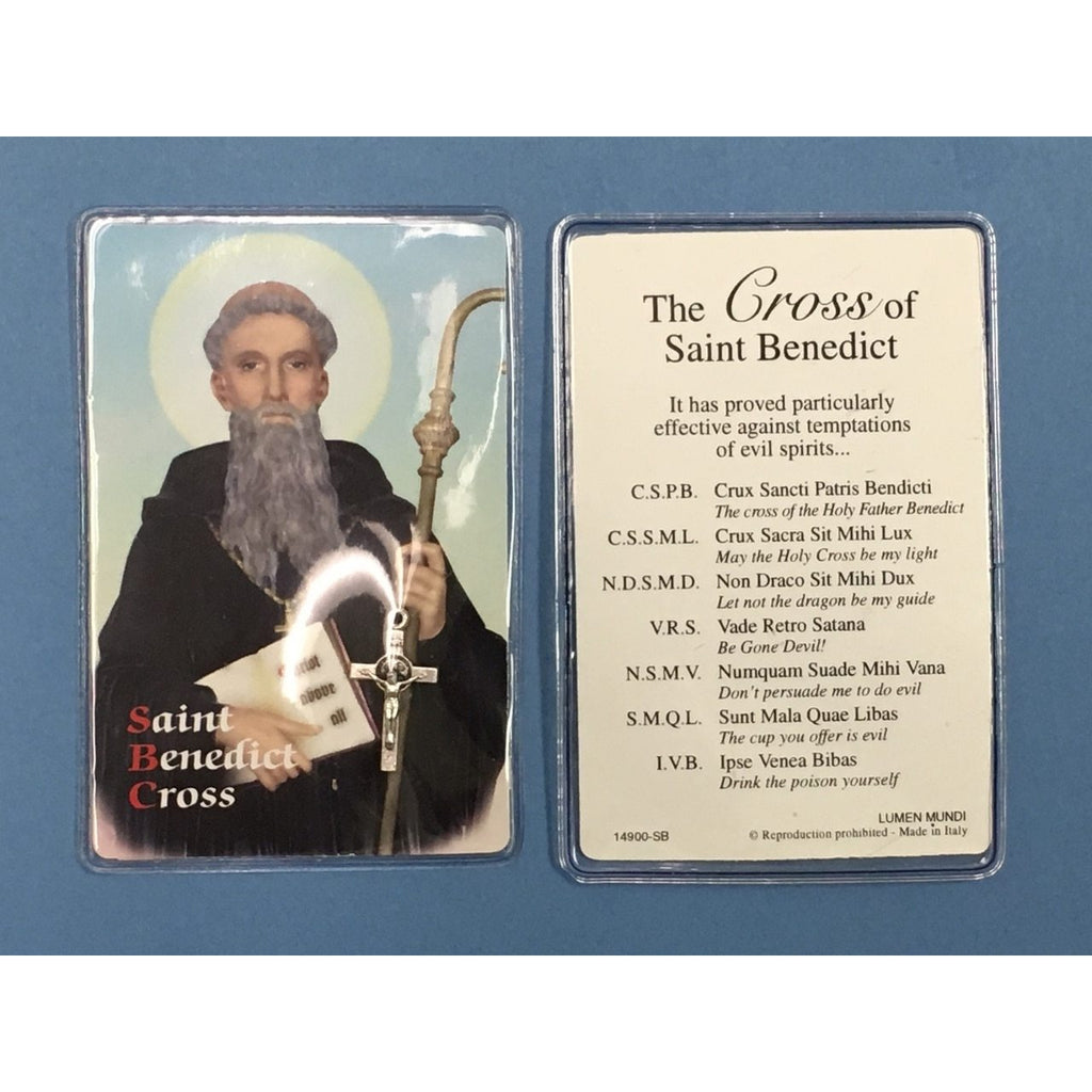 Saint Benedict Cross with Prayer Card - Pack of 12