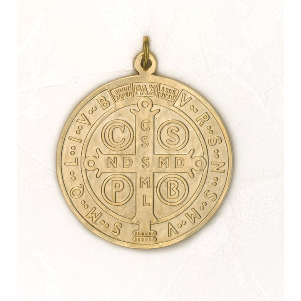 Saint Benedict Large Medal - Gold Tone
