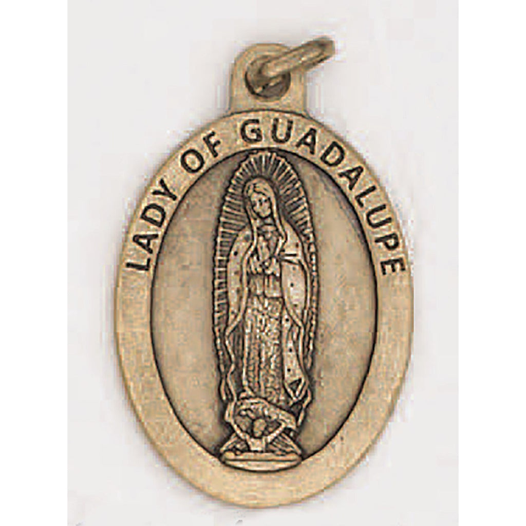 Lady of Guadalupe Premium 1 inch Brass Tone Double Sided Medal - 4 Options