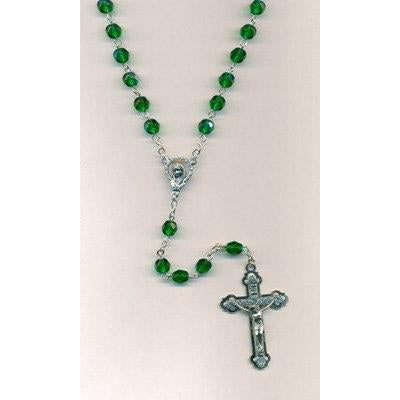 Green Crystal Mary Rosary
