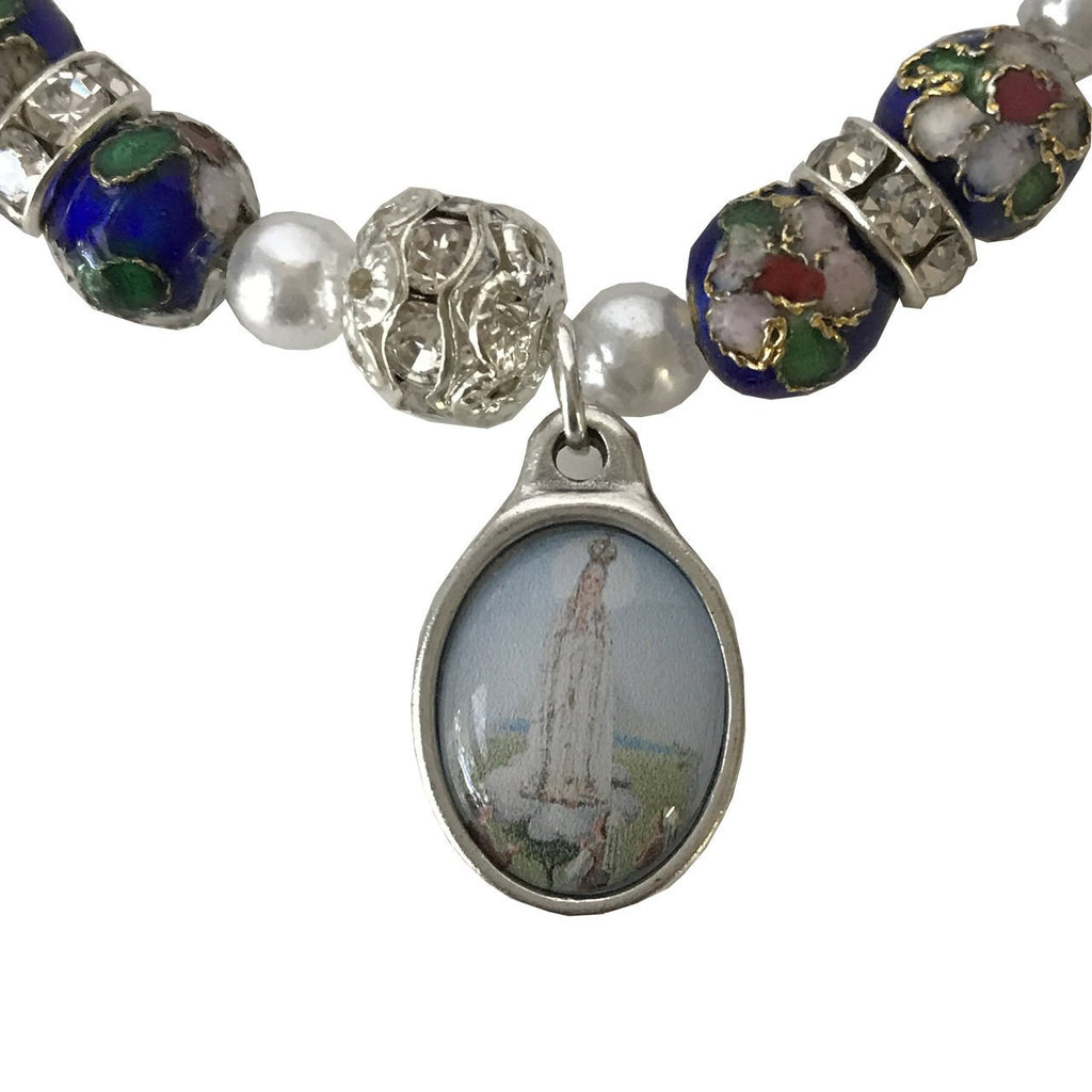 Limited Edition Light Blue Cloisonne Lady of Fatima 100 year Anniversary Bracelet - Pack of 3