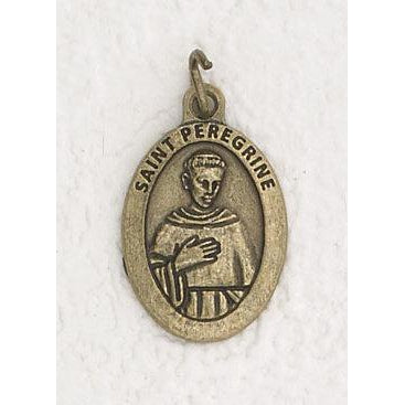 Saint Peregrine Premium 1 inch Brass Tone Double Sided Medal - 4 Options