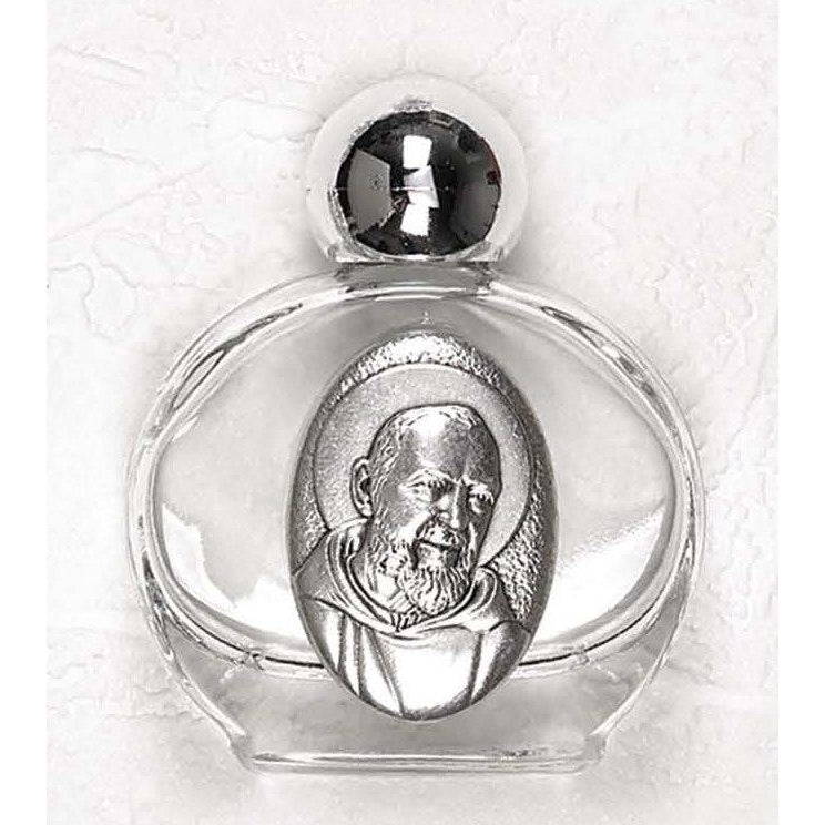 St Pio -Small Glass Holy Water Bottle - Pack of 12