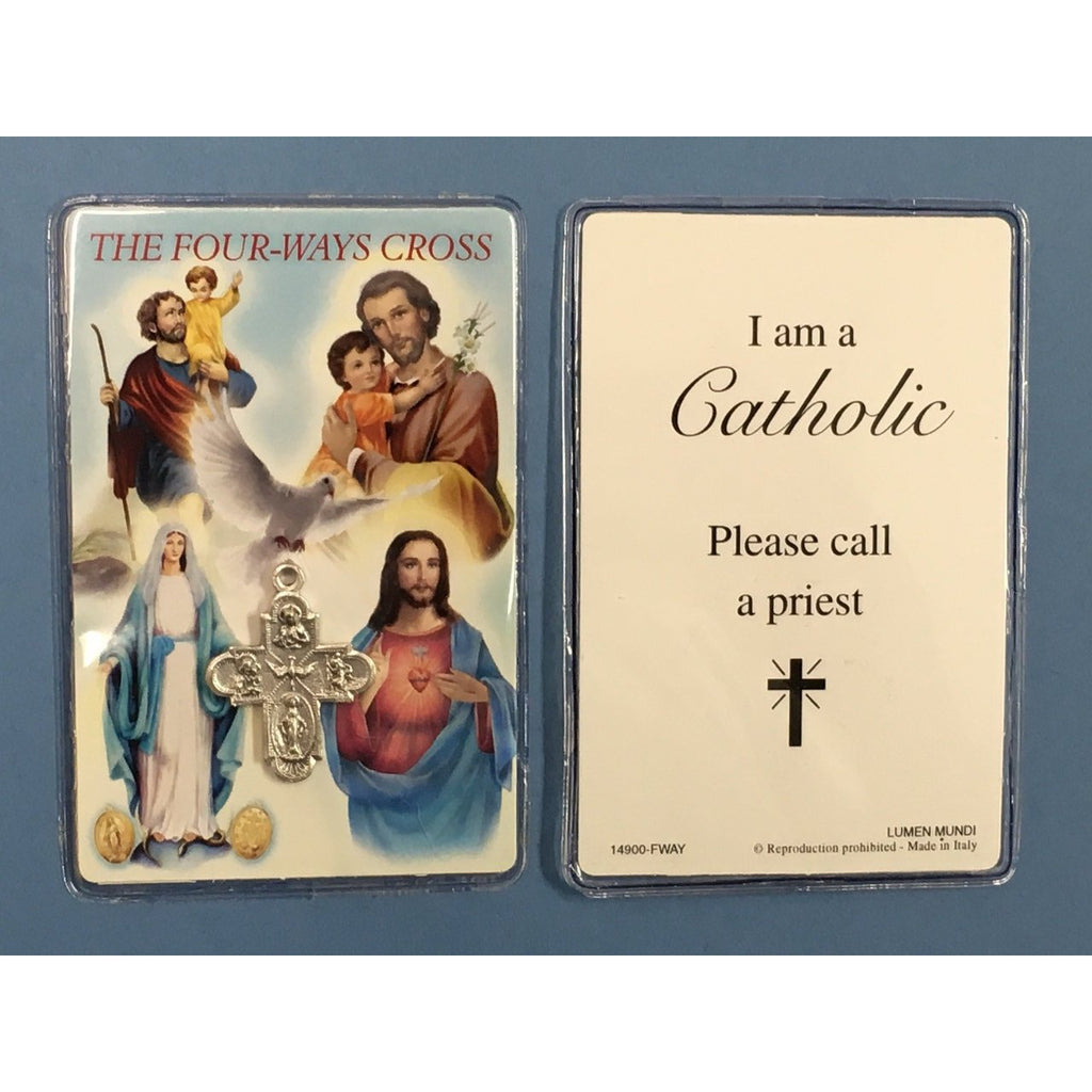 Four Way Cross with Prayer Card - Pack of 12