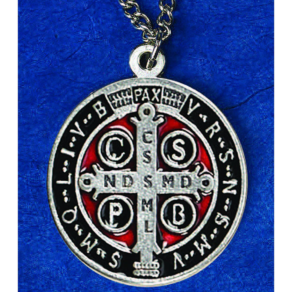 Saint Benedict Black and Red Enameled Medal - 6 Options